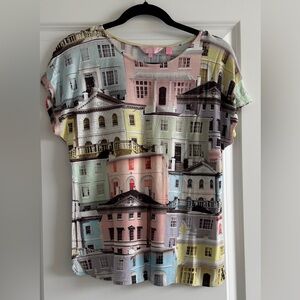 Ted Baker Pastel Townhouse Print Top - Pink, Mint, Yellow, Blue, Cream